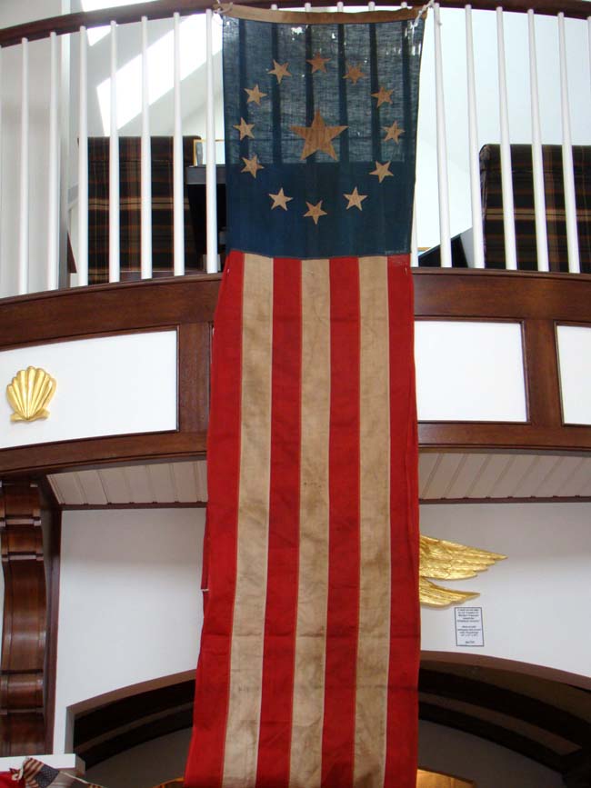A late 19th century U S Thirteen Star Ships' Banner